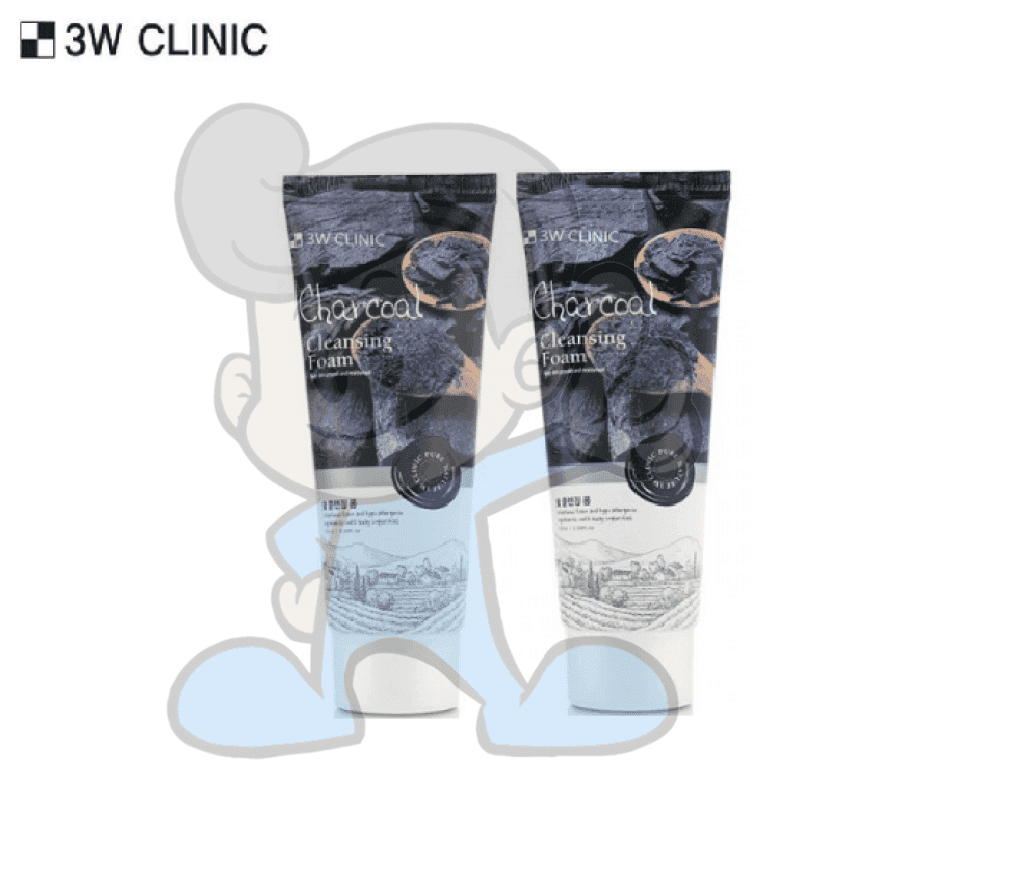 3W Clinic Charcoal Cleansing Facial Foam (2 X 100 Ml) Beauty