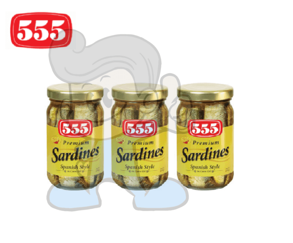 555 Premium Sardines Spanish Style In Corn Oil (3 X 230 G) Groceries