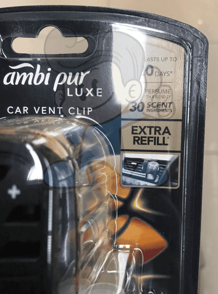 Ambi Pur Luxe Car Vent Clip Air Freshener With Extra Refill Vanilla Bouquet (2 X 7.5 Ml) Motors