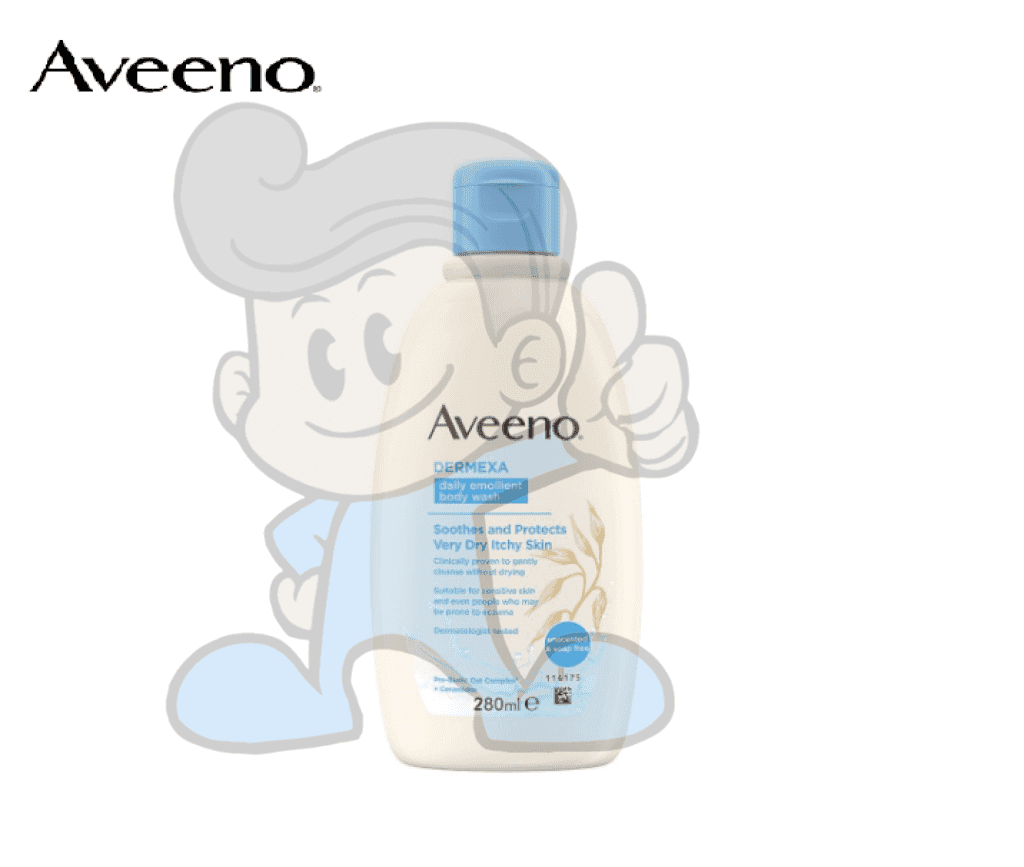 Aveeno Dermexa Daily Emollient Unscented And Soap Free Body Wash 280Ml Beauty