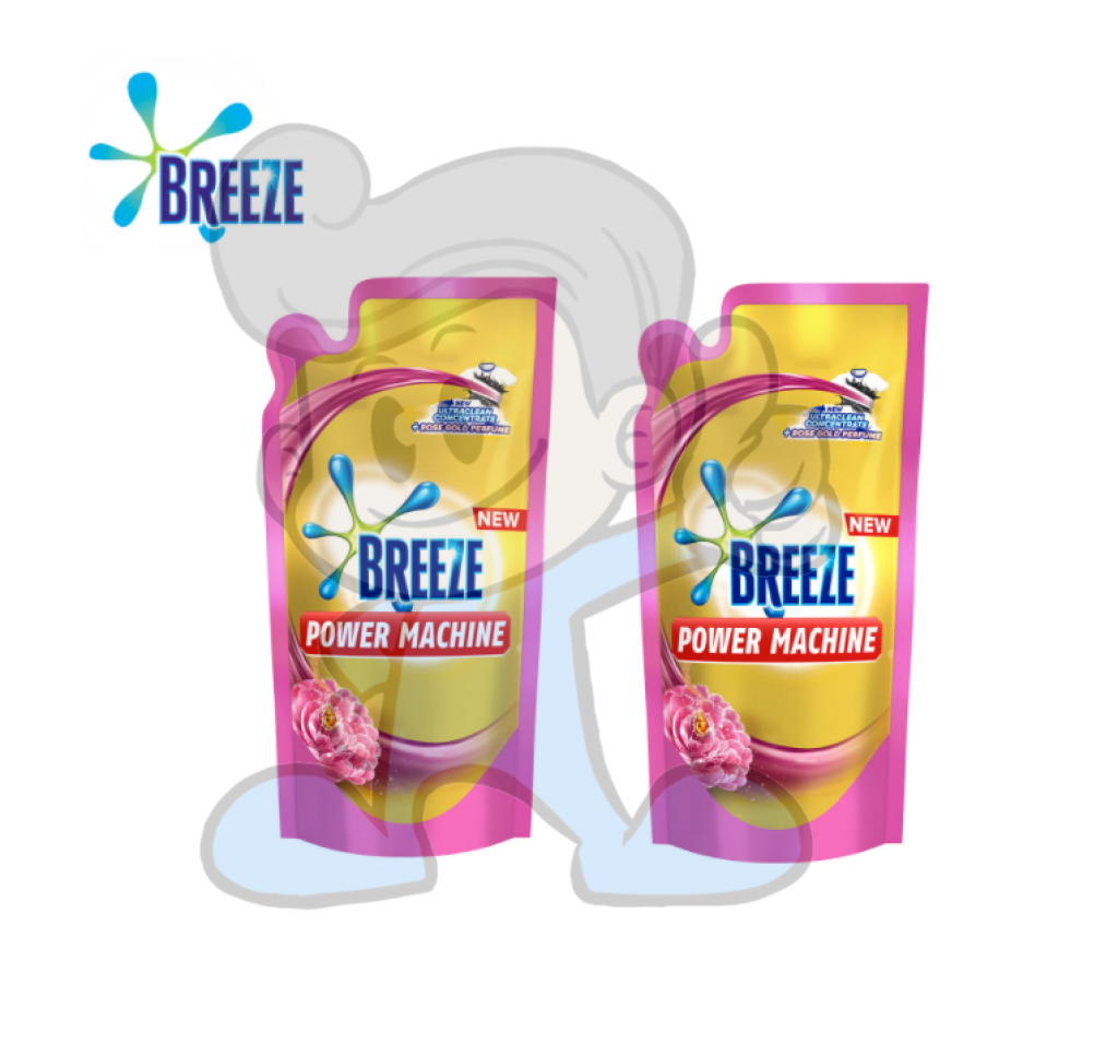 Breeze Laundry Liquid Detergent Power Machine With Rose Gold Perfume (2 X 650Ml) Household Supplies
