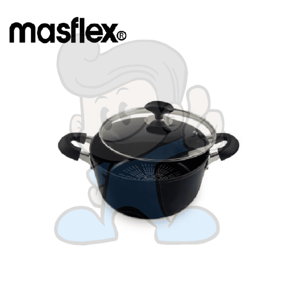 Masflex 24cm Induction Casserole with Glass Lid Aluminum Non-Stick Cookware with Forged Technology Diamond