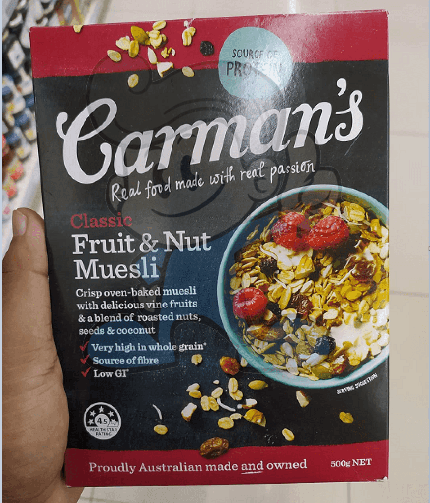 Carmans Classic Fruit And Nut Muesli 500G Groceries