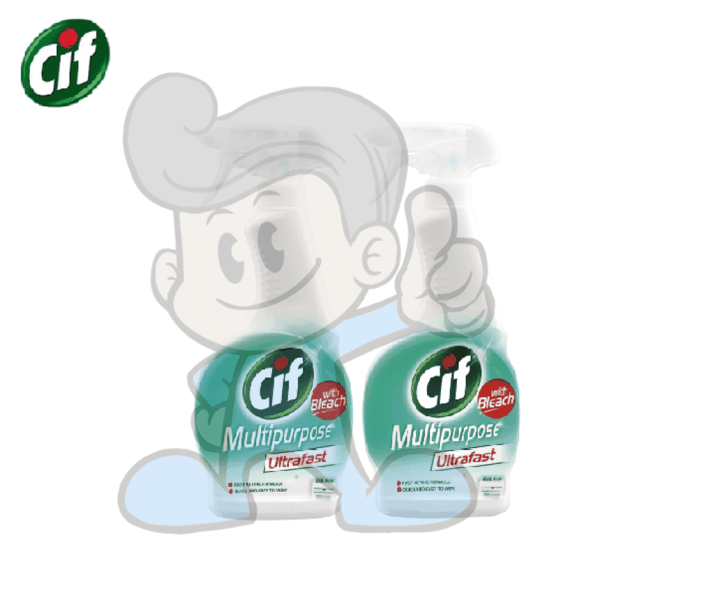 Cif Multipurpose Antibacterial Spray With Bleach Ultrafast (2 X 450 Ml) Household Supplies