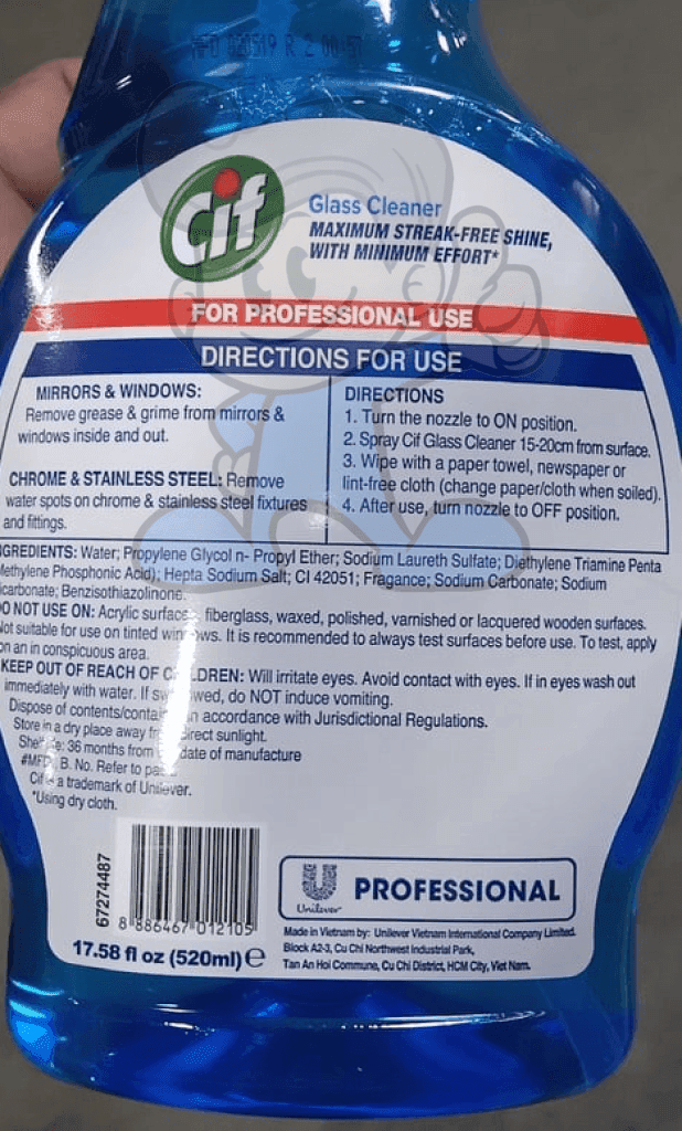 Cif Professional Glass Cleaner (2 X 520Ml) Household Supplies