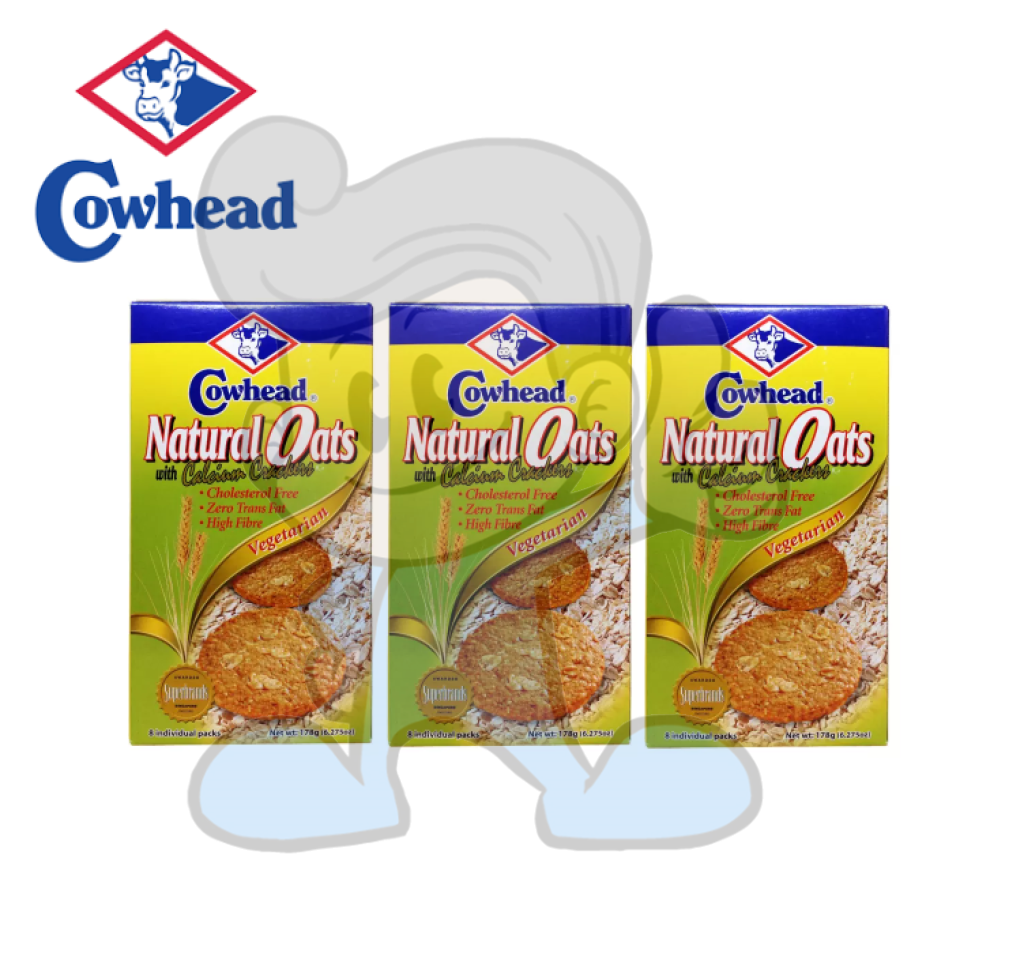 Cowhead Natural Oats With Calcium Crackers (3 X 178G) Groceries