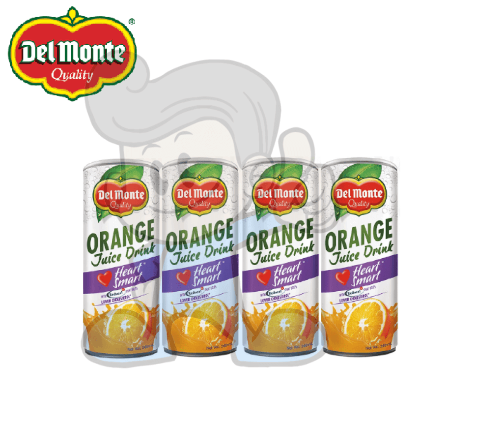 Del Monte Orange Juice Drink Heart Smart (4 X 240 Ml) Groceries