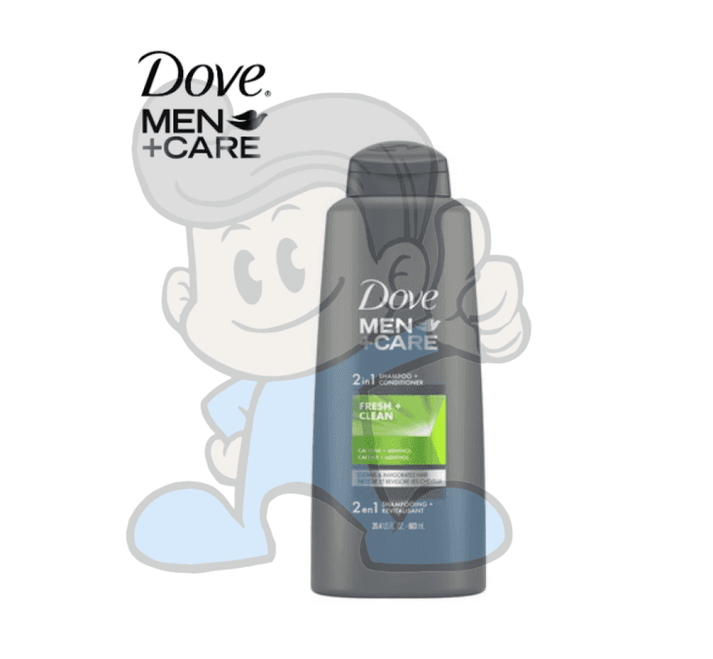Dove Men+Care 2-In-1 Shampoo And Conditioner Fresh Clean With Caffeine 20.4Oz Beauty
