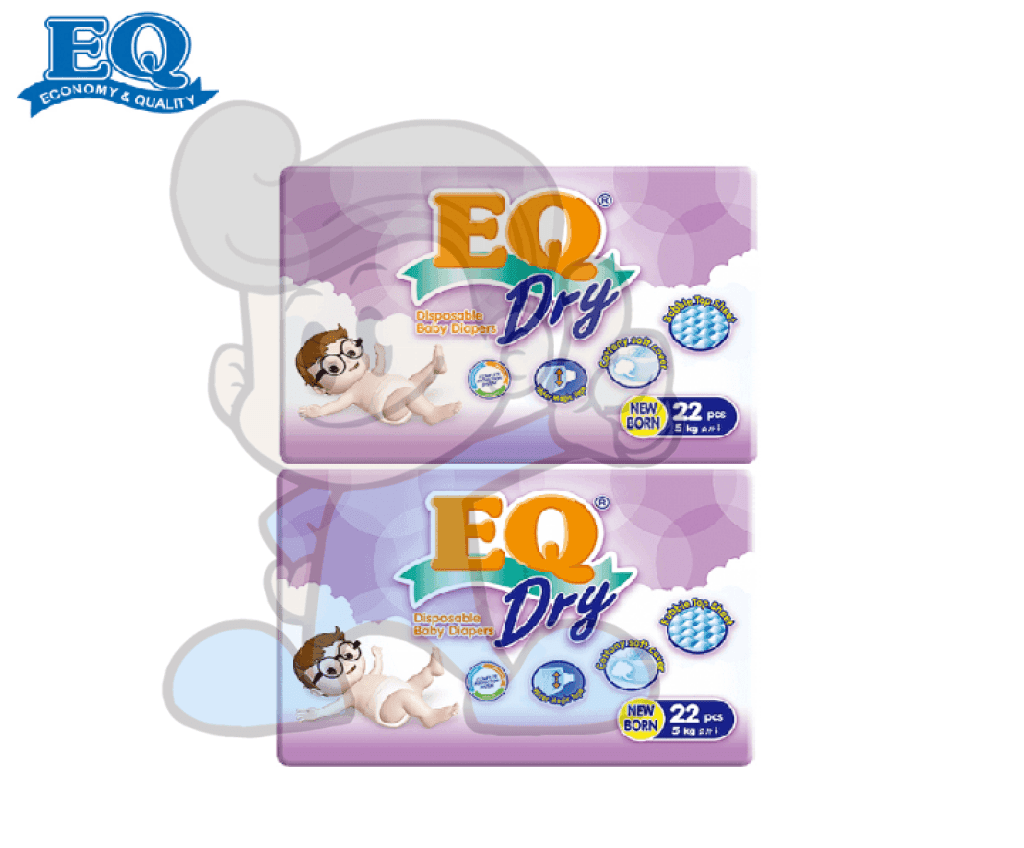Eq Dry New Born Disposable Baby Diapers (2 X 22S) Mother &