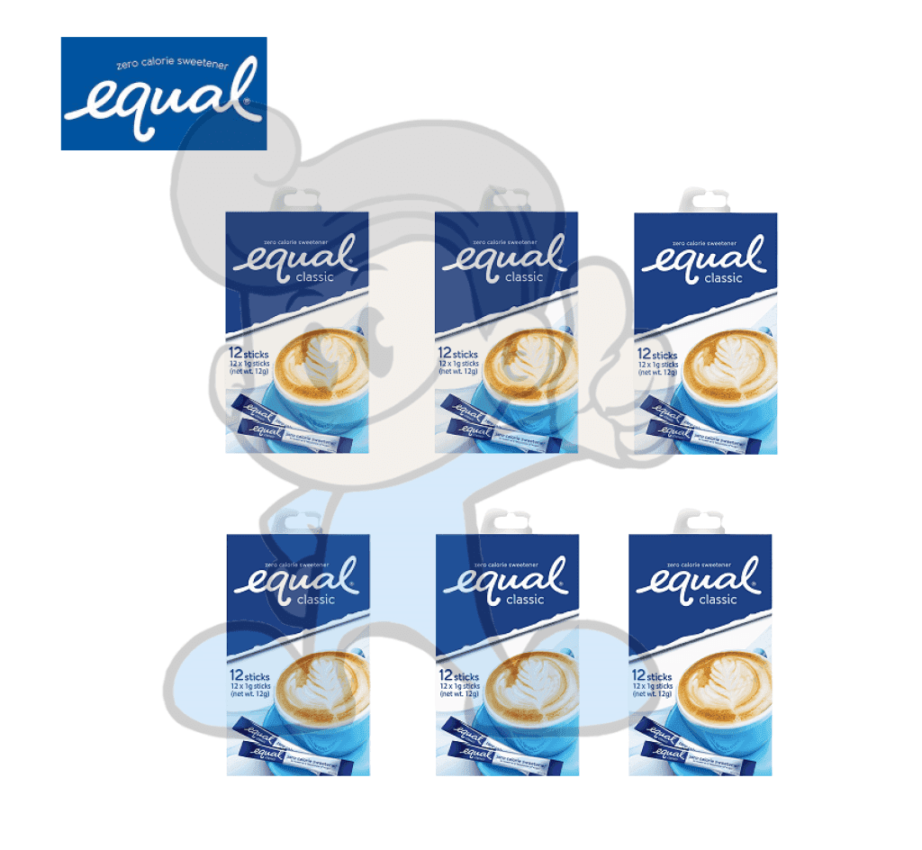 Equal Classic 0 Calorie Sweetener Sticks (6 X 12G) Groceries