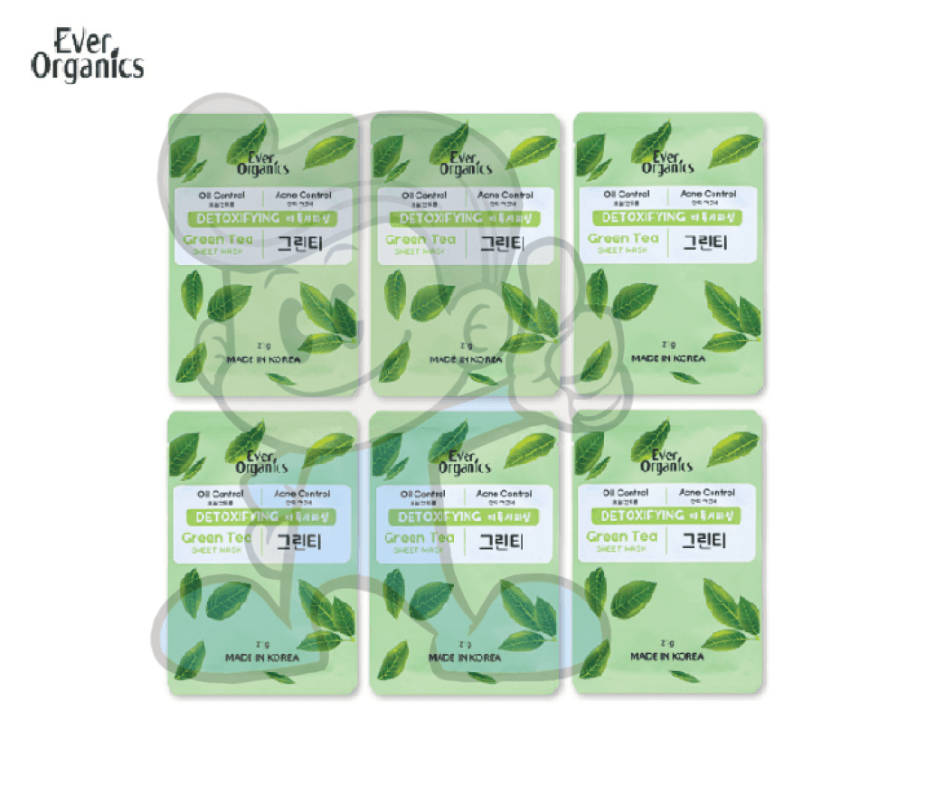 Ever Organics Detoxifying Green Tea Sheet Mask (6 X 21 G) Beauty