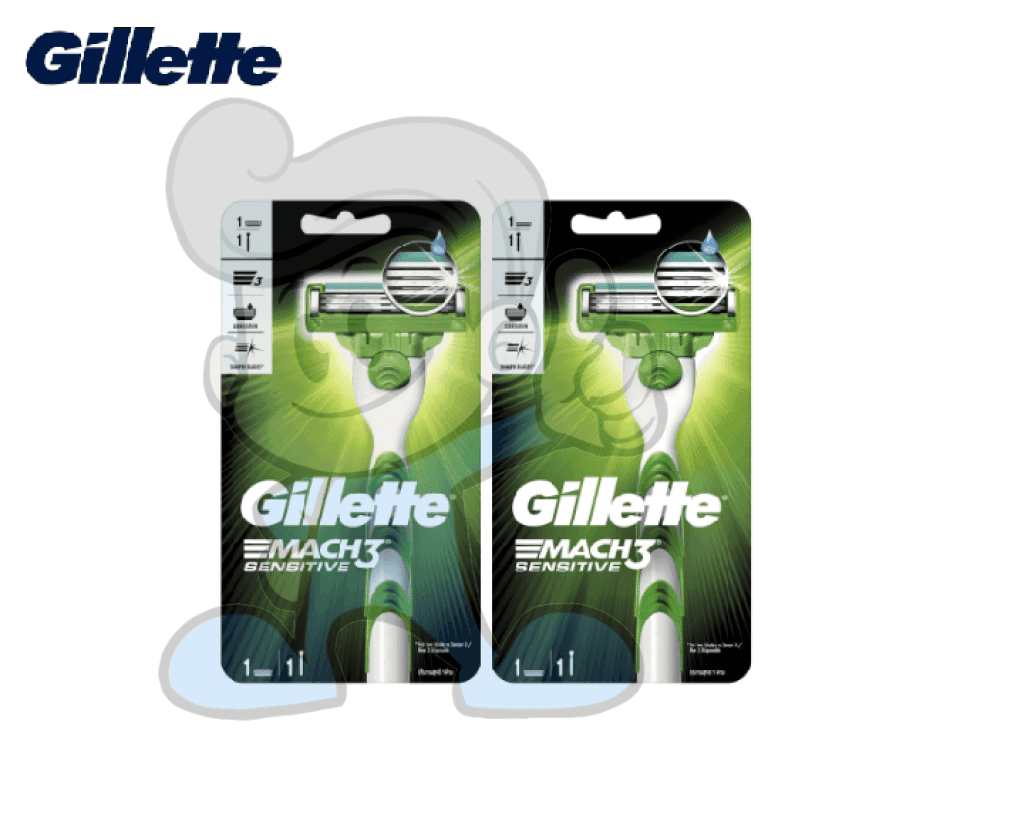 Gillette Mach 3 Sensitive Razor 1S Set Of 2 Beauty