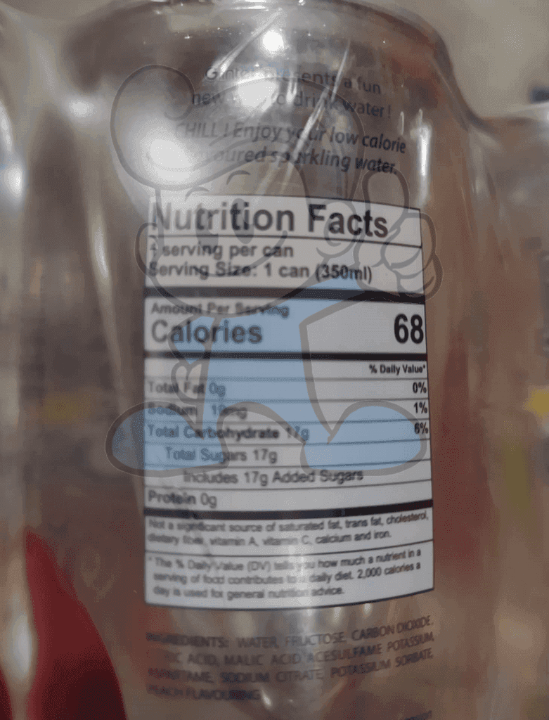 Glinter Soft Drink Peach Flavor (6 X 350 Ml) Groceries