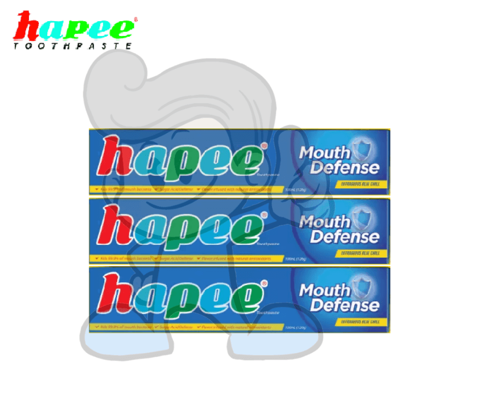 Hapee Toothpaste Mouth Defense Outrageous Blue Chill (3 X 100 Ml) Beauty