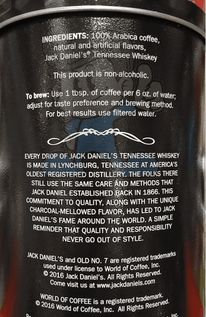 Jack Daniels Tennessee Whiskey Original Coffee 100% Arabica Ground 8.8 Oz Groceries