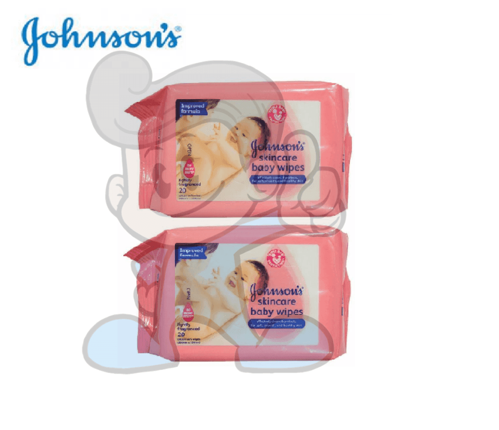 Johnsons Skincare Baby Wipes Lightly Fragranced (2 X 20S) Mother &
