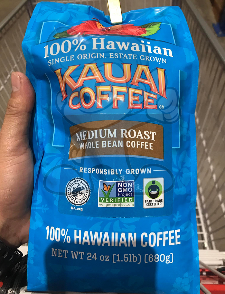 Kauai Coffee Medium Roast Whole Bean 100% Hawaiian 24Oz Groceries