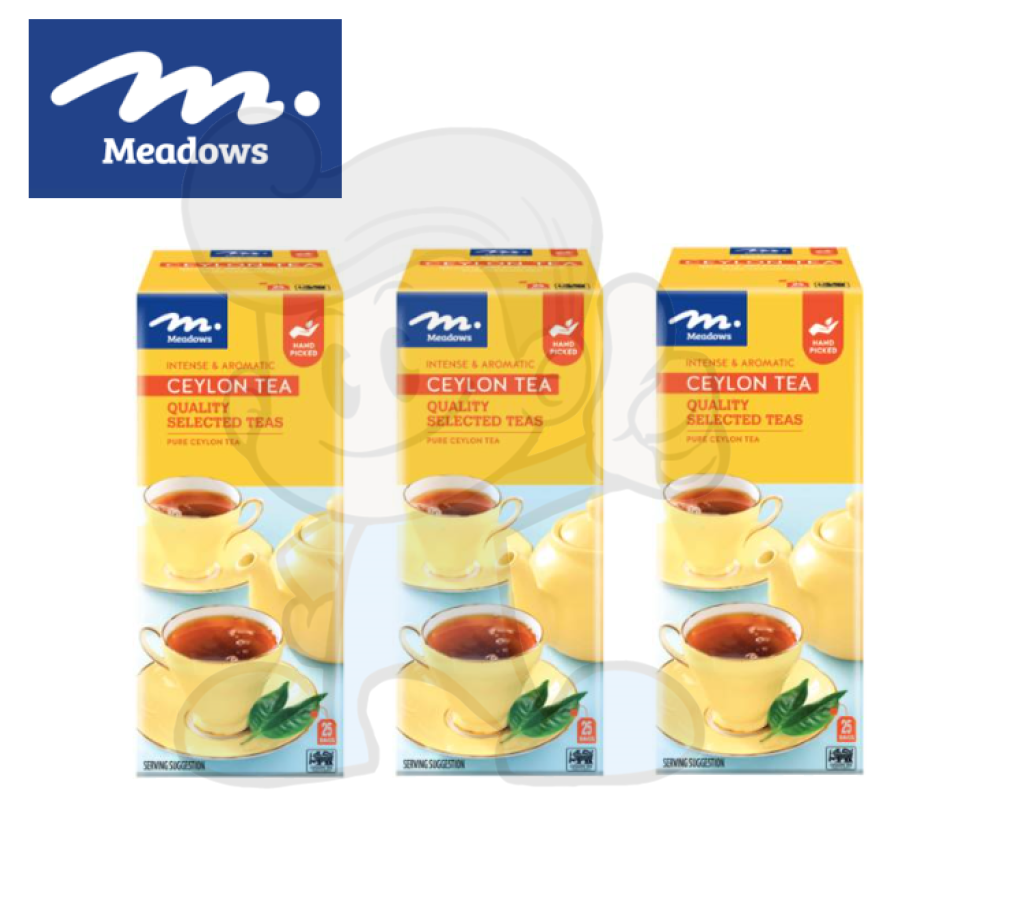Meadows Pure Ceylon Tea Bags (3 X 45G) Groceries