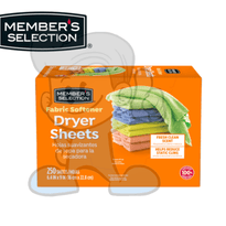 Members Selection Fabric Softener Dryer Sheets 250 Household Supplies