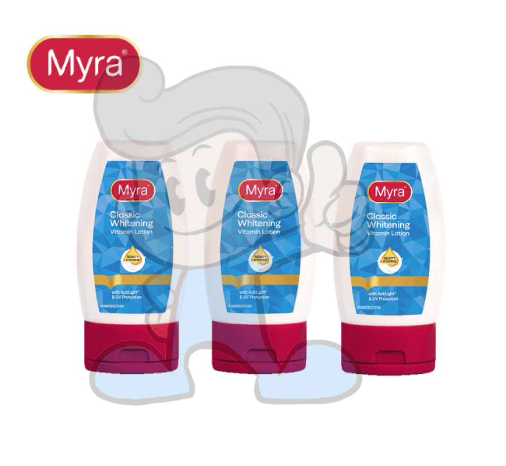 Myra Classic Whitening Vitamin Lotion (3 X 50Ml) Beauty