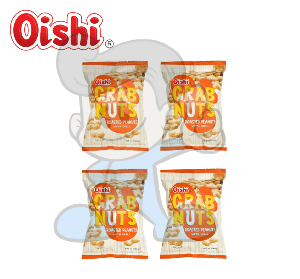 Oishi Grab Nuts Roasted Peanuts With Shell (4 X 180G) Groceries