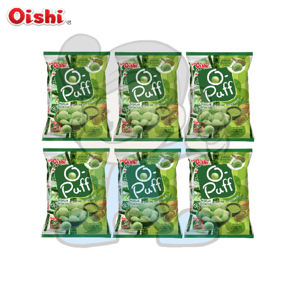 Oishi O-Puff Matcha Cream Filled Marshmallows (6 X 84 G) Groceries