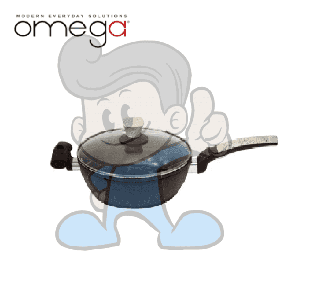 Omega Leigh 28Cm Ceramic Coated Aluminum Deep Fry Pan With Lid Induction Ready Kitchen & Dining