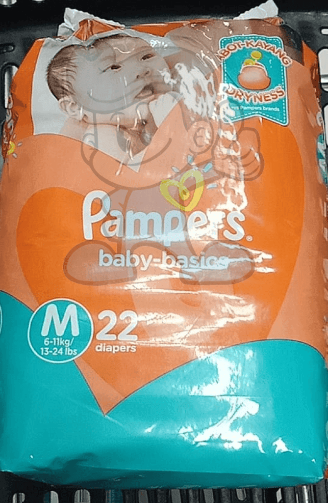 Pampers Baby Basics Disposable Diaper Medium (2 X 22S) Mother &
