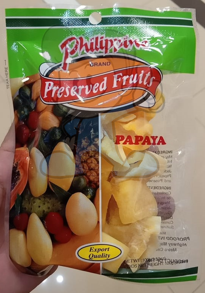 Philippine Brand Preserved Fruits Papaya (4 X 100 G) Groceries