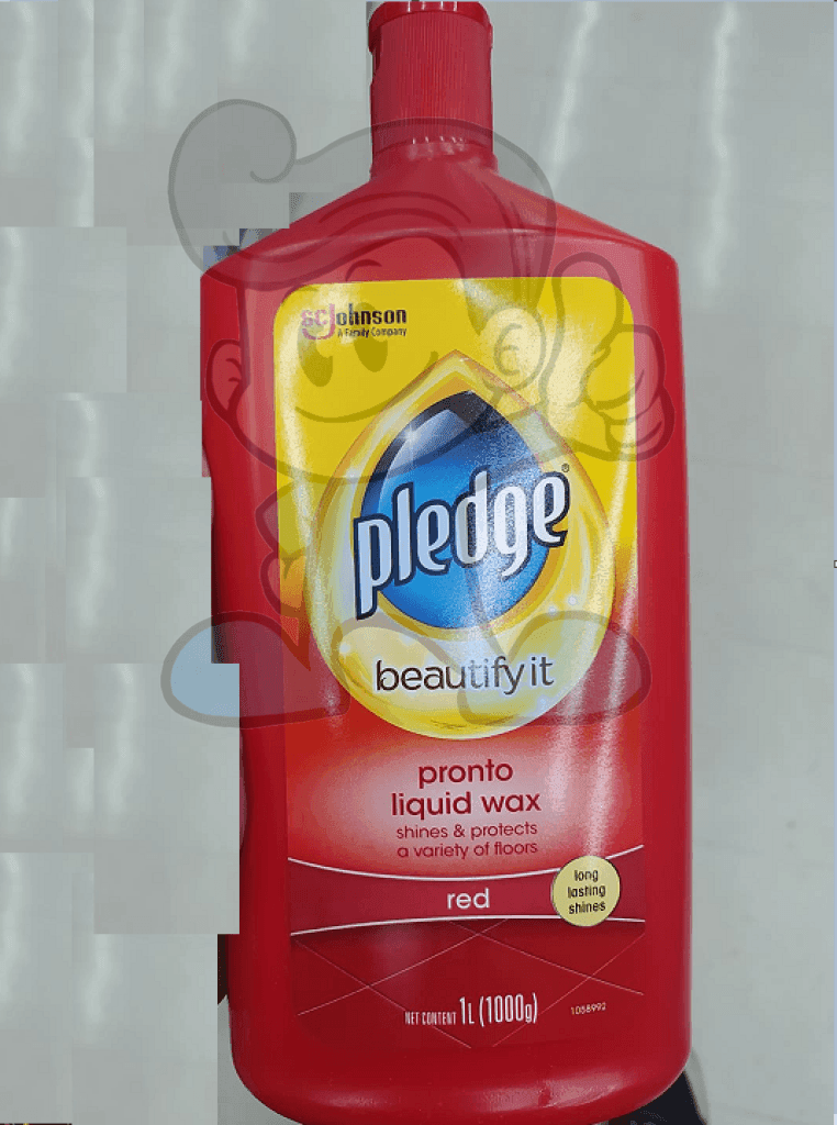 Pledge Pronto Liquid Wax Red 1L Household Supplies