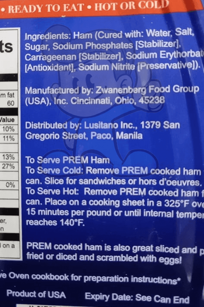 Prem Cooked Ham 2 X 454G Groceries