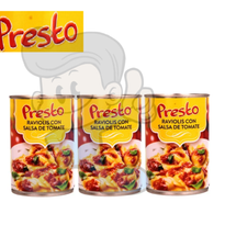 Presto Raviolis Con Salsa De Tomate (3 X 420G) Groceries