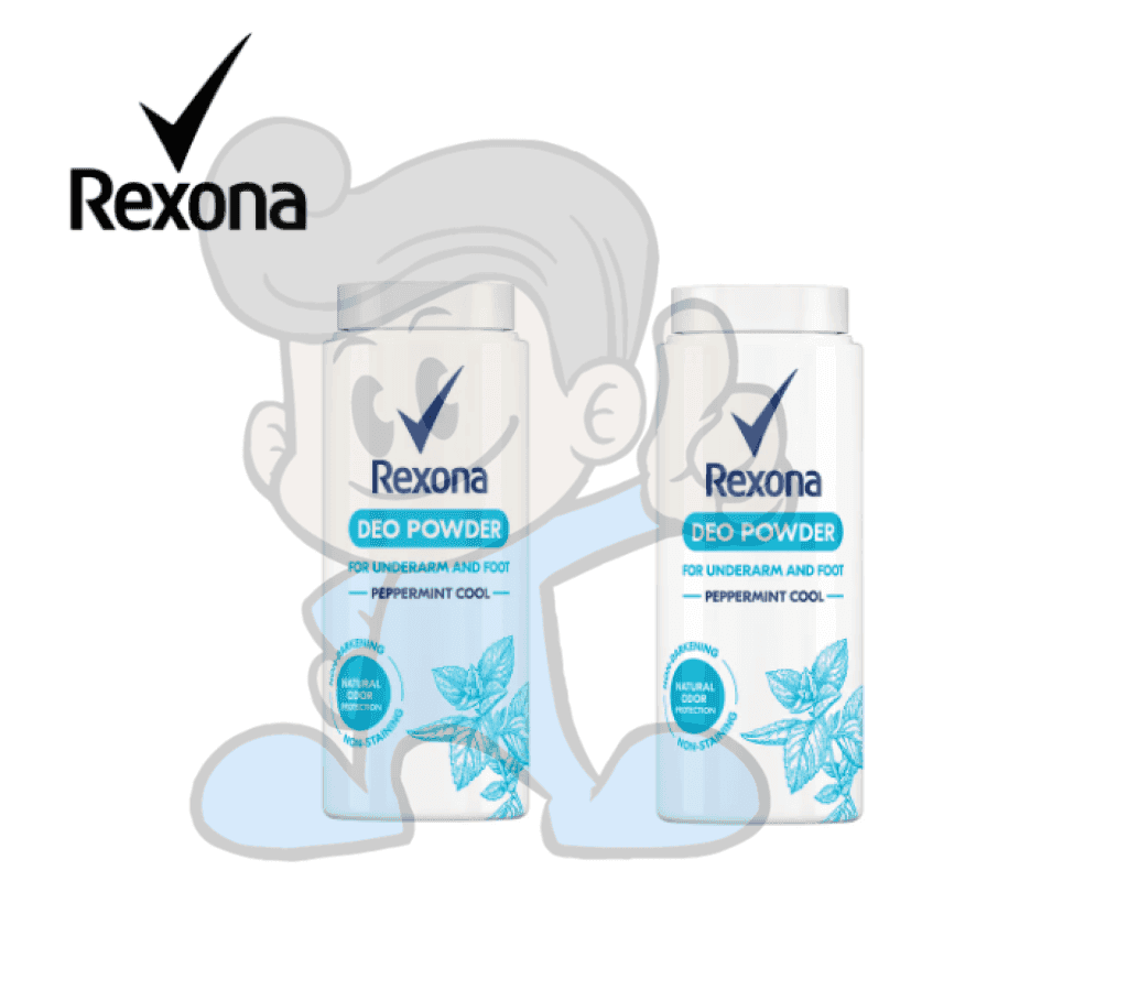 Rexona 3-In-1 Deo Powder Peppermint Cool (2 X 80G) Beauty