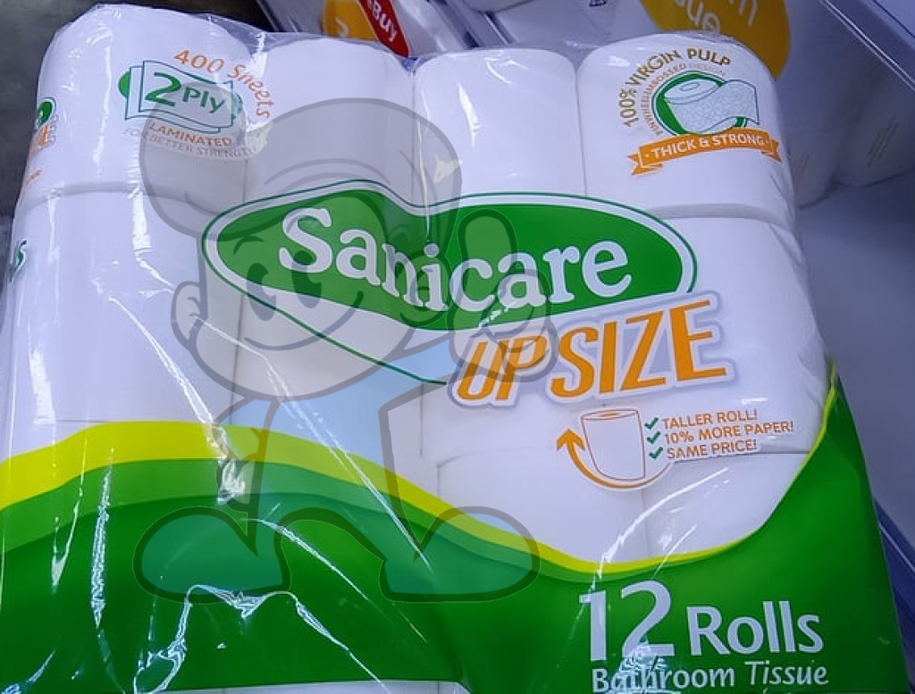 Sanicare Upsize Bathroom Tissue 2-Ply 12 Rolls Household Supplies