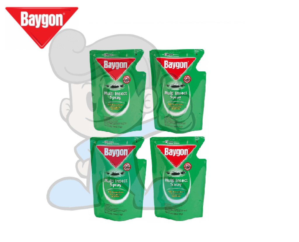 Scj Baygon Multi-Insect Spray Kerosene Based Pouch (4 X 100 Ml) Household Supplies