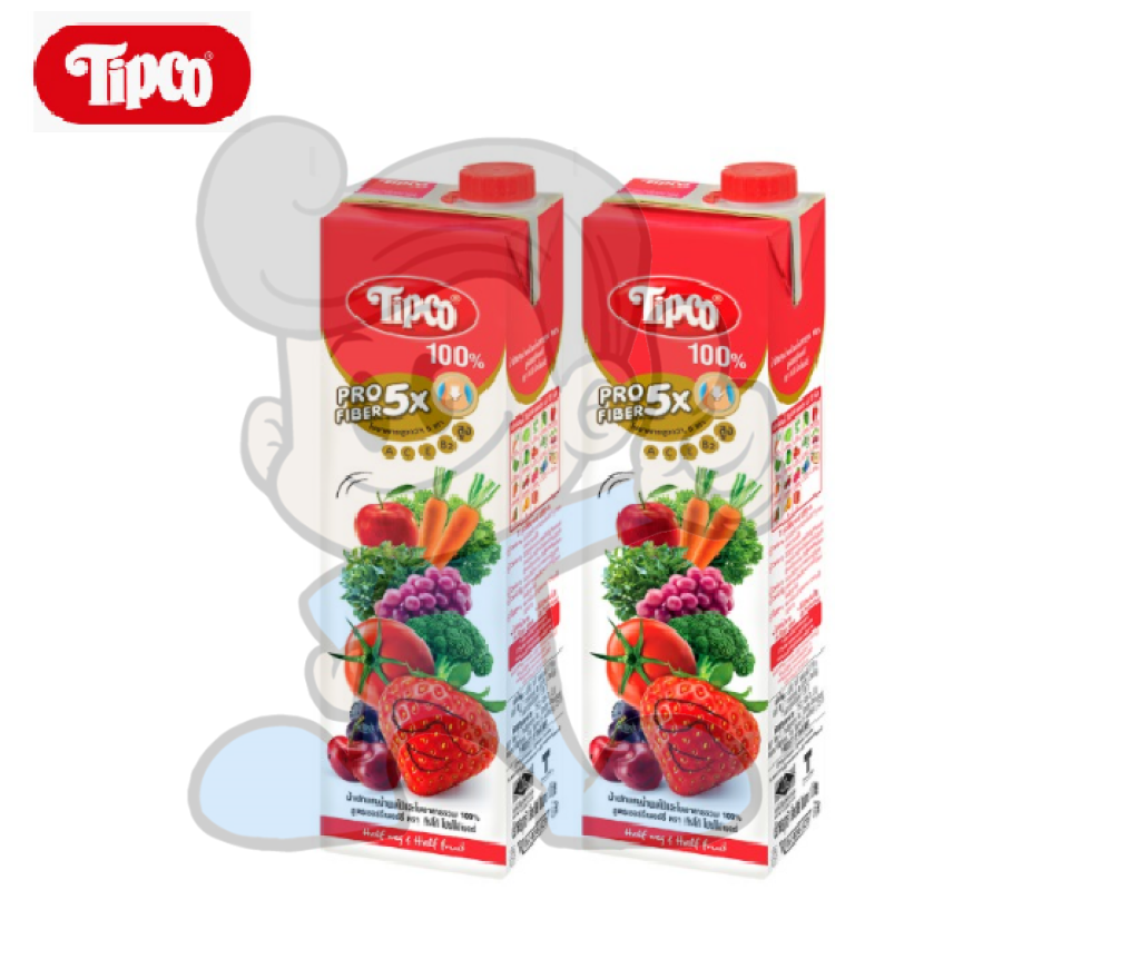 Tipco Profiber Mixed Vegetable And Fruit Juice Cherry Berry Mix (2 X 1 L) Groceries