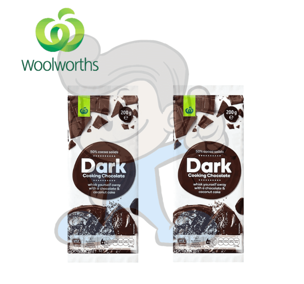 Woolworths Cooking Chocolate Dark (2 X 200G) Groceries