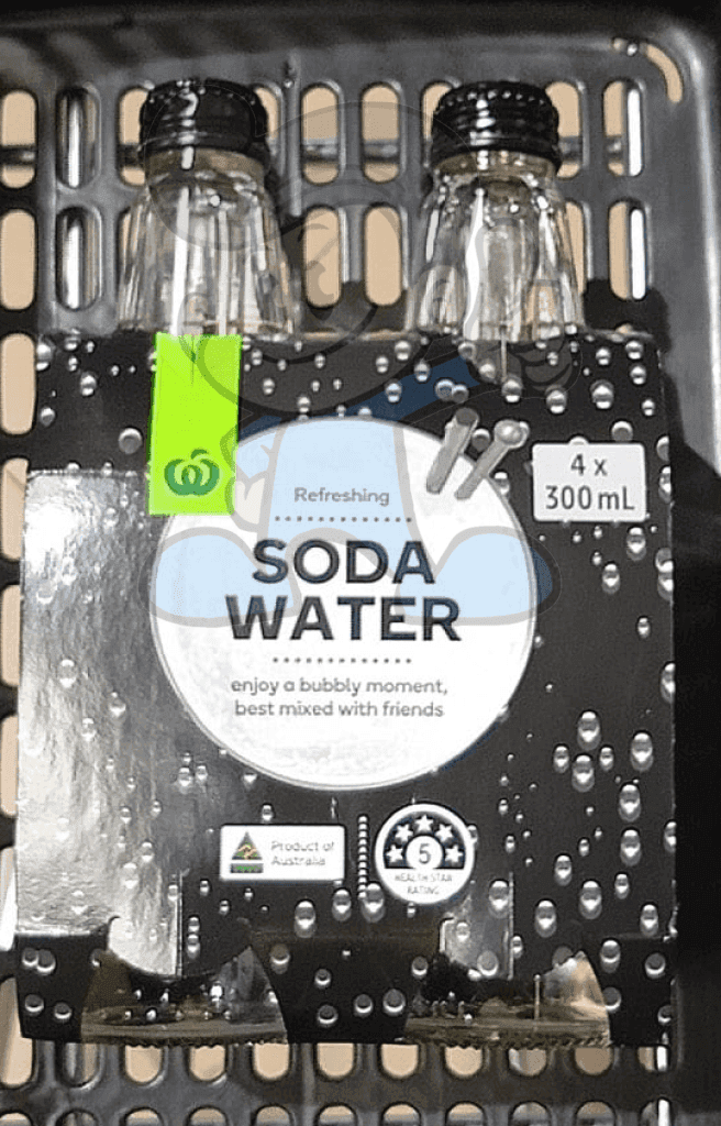 Woolworths Refreshing Soda Water (4 X 300 Ml) Groceries
