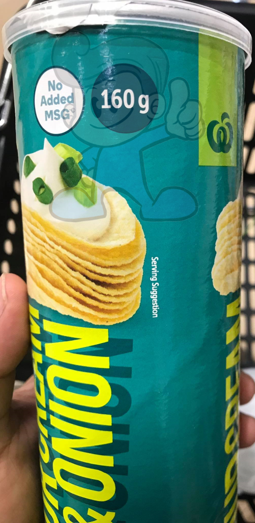 Woolworths Sour Cream And Onion Flavored Stocked Chips (2 X 160 G) Groceries